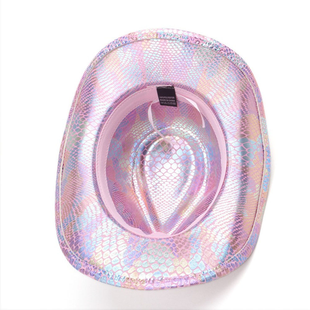 Sombrero vaquero occidental para hombre retro con lentejuelas para fiesta y baile