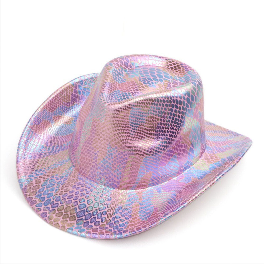Sombrero vaquero occidental para hombre retro con lentejuelas para fiesta y baile