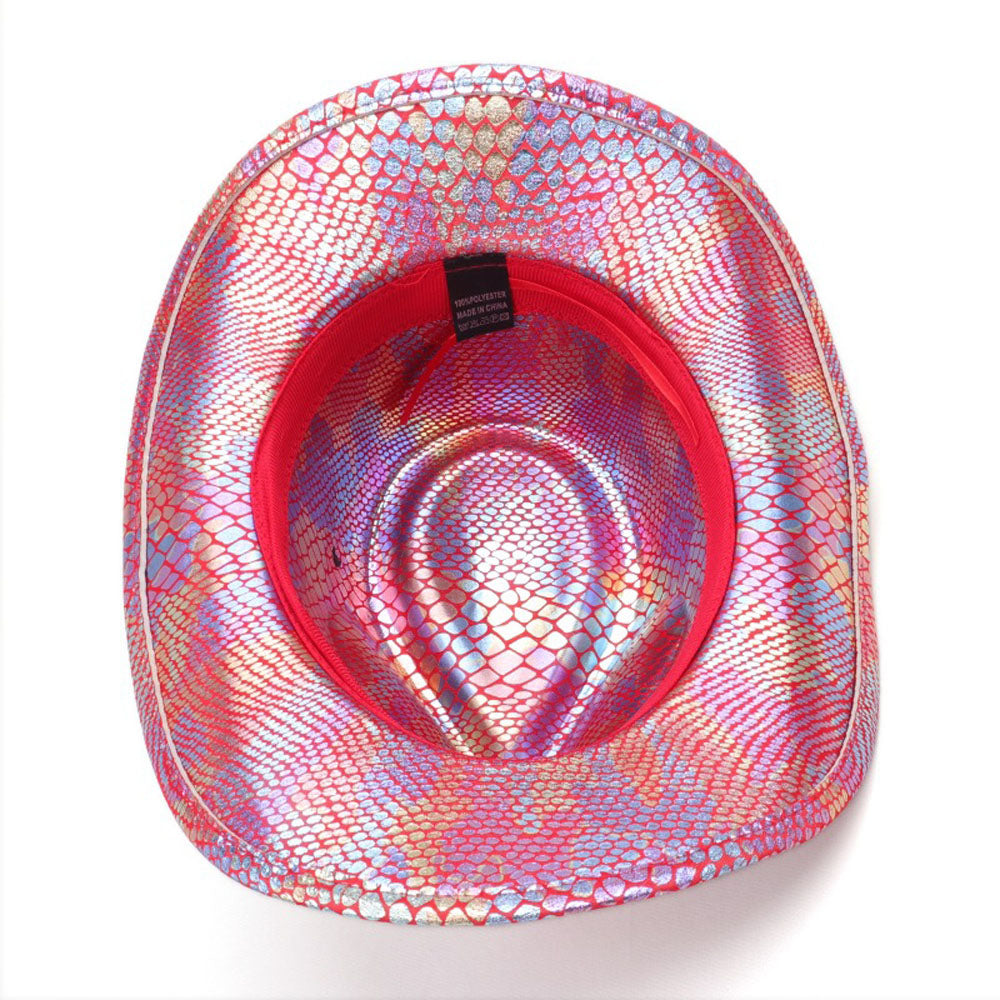 Sombrero vaquero occidental para hombre retro con lentejuelas para fiesta y baile