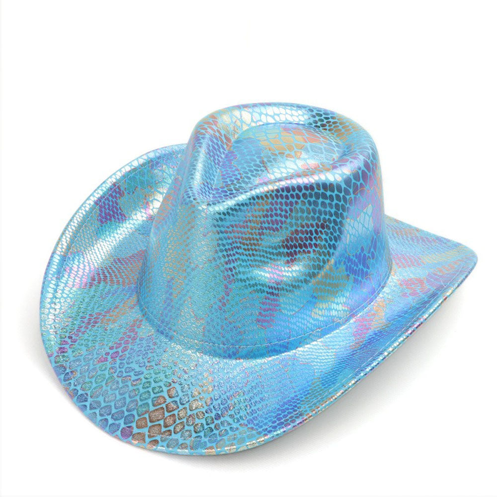 Sombrero vaquero occidental para hombre retro con lentejuelas para fiesta y baile