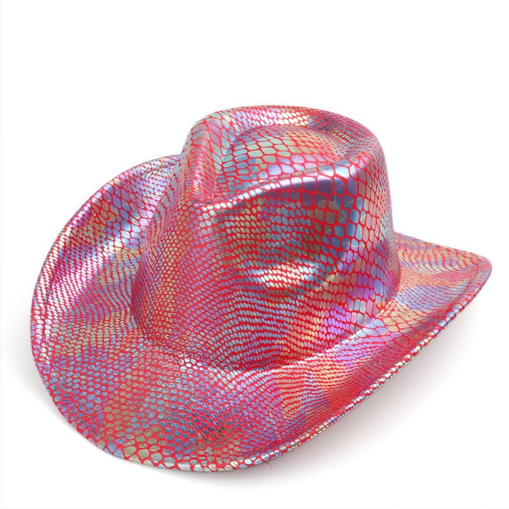 Sombrero vaquero occidental para hombre retro con lentejuelas para fiesta y baile
