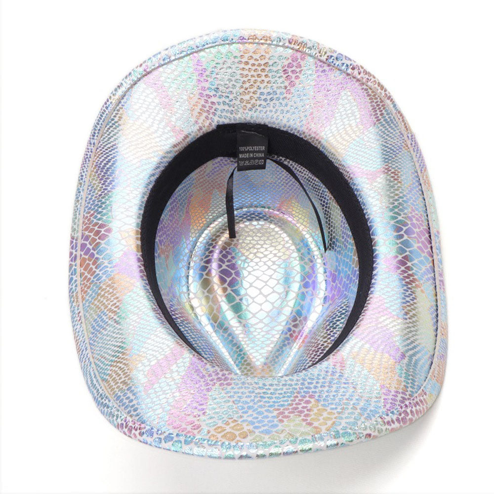 Sombrero vaquero occidental para hombre retro con lentejuelas para fiesta y baile