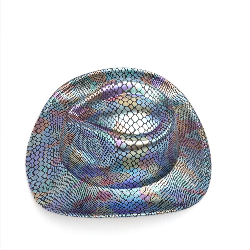 Sombrero vaquero occidental para hombre retro con lentejuelas para fiesta y baile
