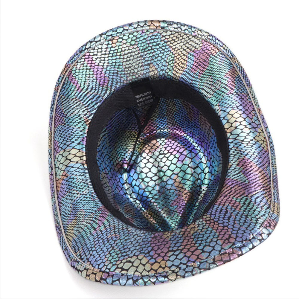 Sombrero vaquero occidental para hombre retro con lentejuelas para fiesta y baile