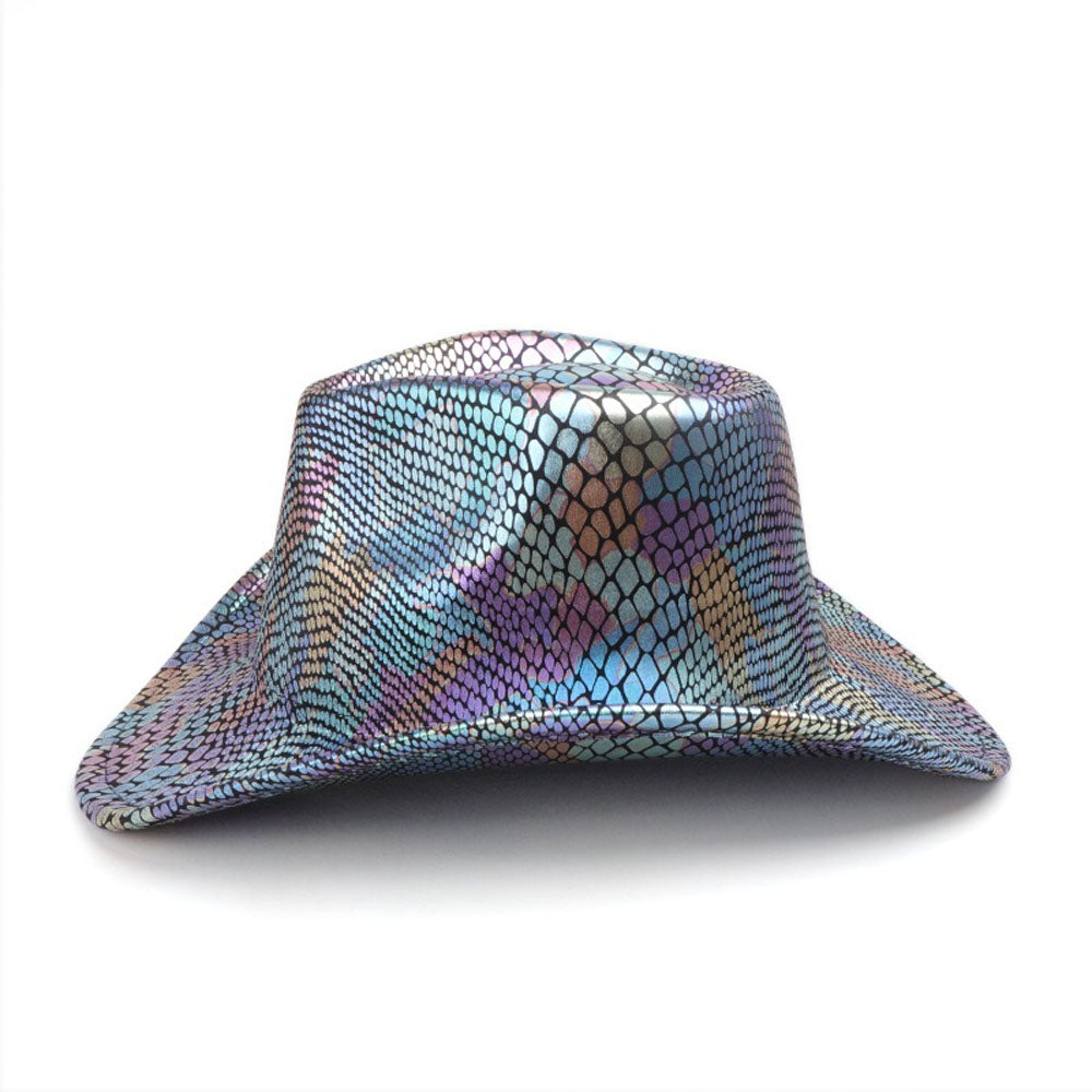 Sombrero vaquero occidental para hombre retro con lentejuelas para fiesta y baile