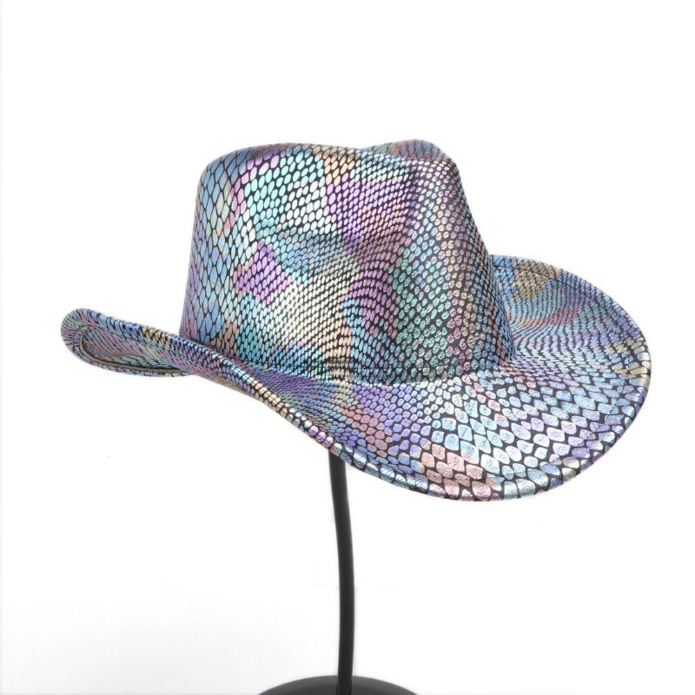 Sombrero vaquero occidental para hombre retro con lentejuelas para fiesta y baile