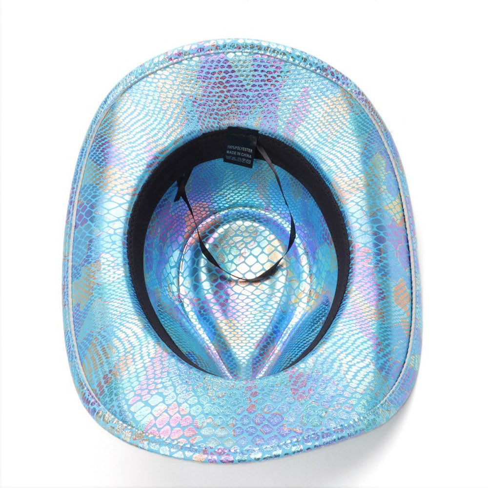 Sombrero vaquero occidental para hombre retro con lentejuelas para fiesta y baile