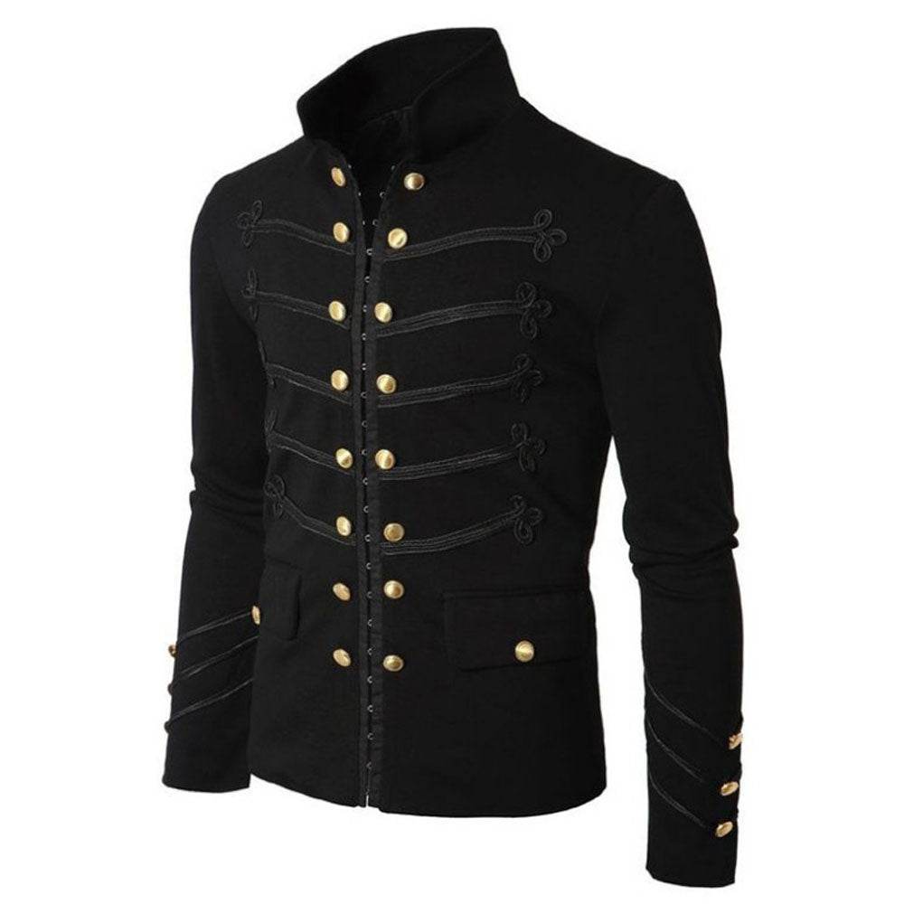 Men's Medieval Vintage Embroidered Button Jacket Outfits Carnival - Ecosfun