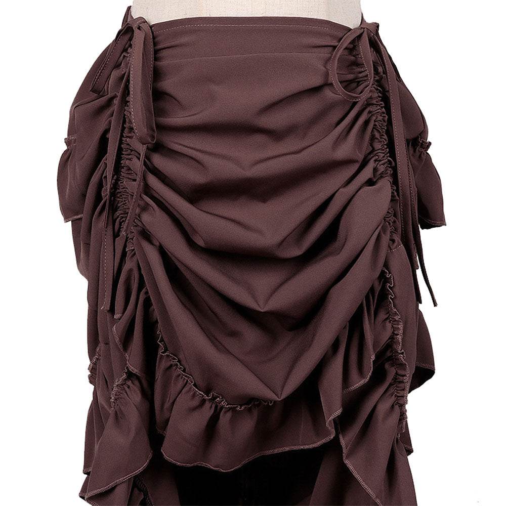 Medieval Women's Retro Style Drawstring Waist Dance Skirt Dress - Ecosfun