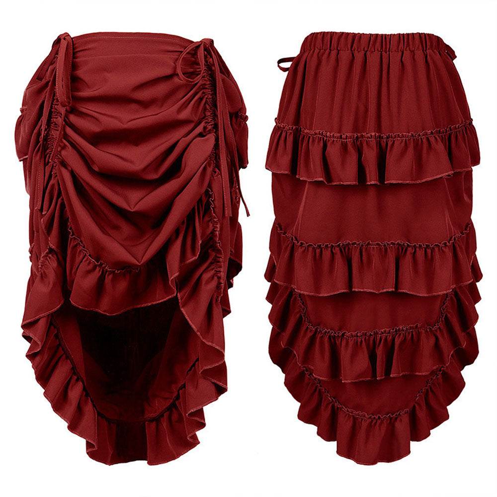 Medieval Women's Retro Style Drawstring Waist Dance Skirt Dress - Ecosfun