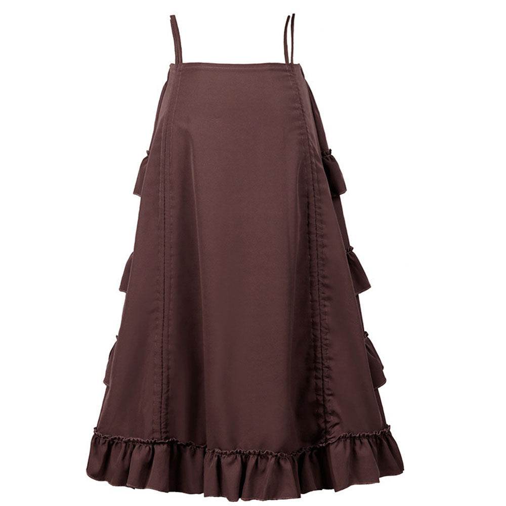 Medieval Women's Retro Style Drawstring Waist Dance Skirt Dress - Ecosfun