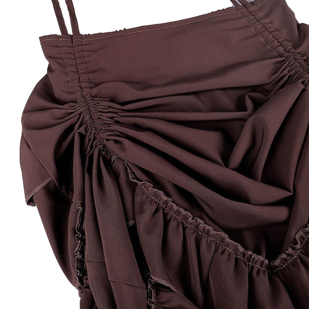 Medieval Women's Retro Style Drawstring Waist Dance Skirt Dress - Ecosfun