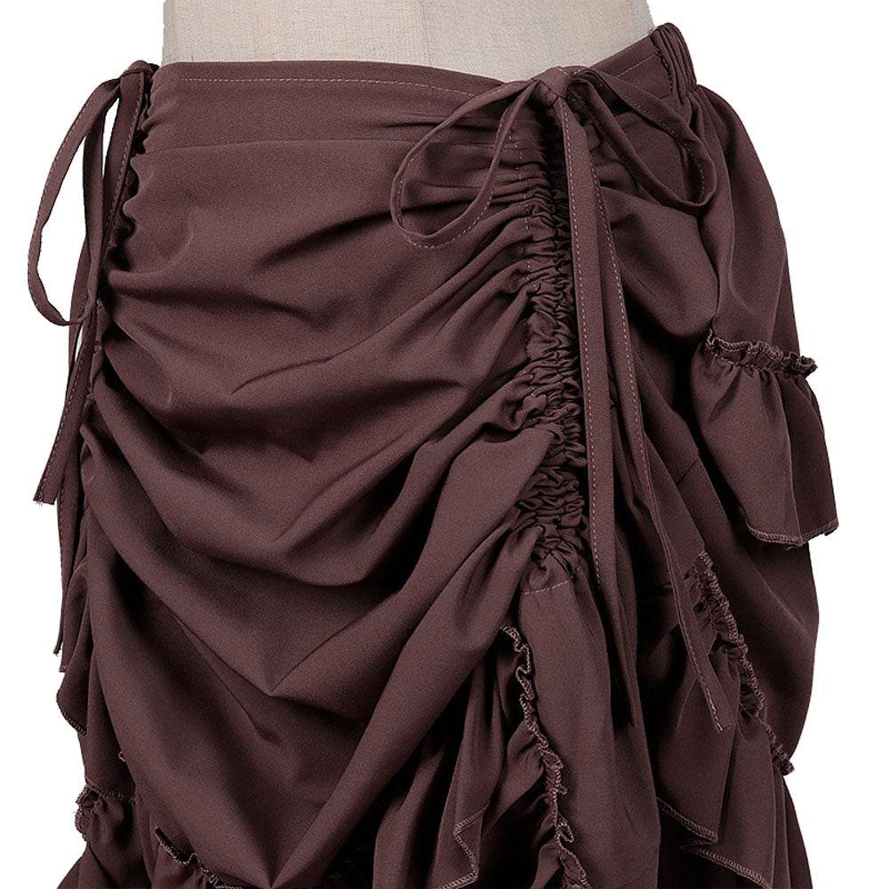 Medieval Women's Retro Style Drawstring Waist Dance Skirt Dress - Ecosfun