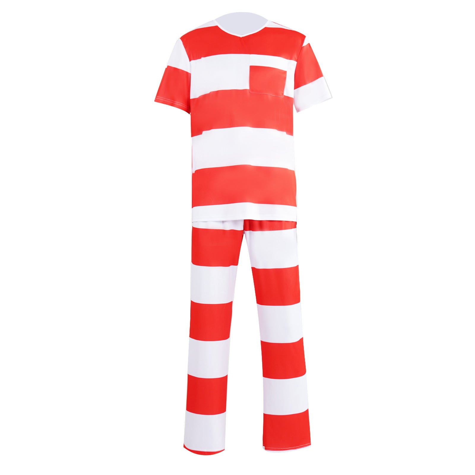 Disfraz de adulto para juego de rol de prisionero con uniforme a rayas de prisión de Halloween