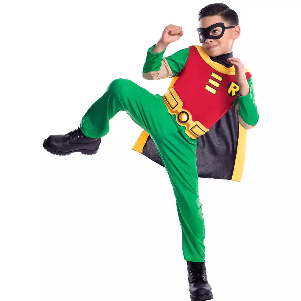 Disfraz de cosplay de Robin de los Jóvenes Titanes DC para Halloween para niños