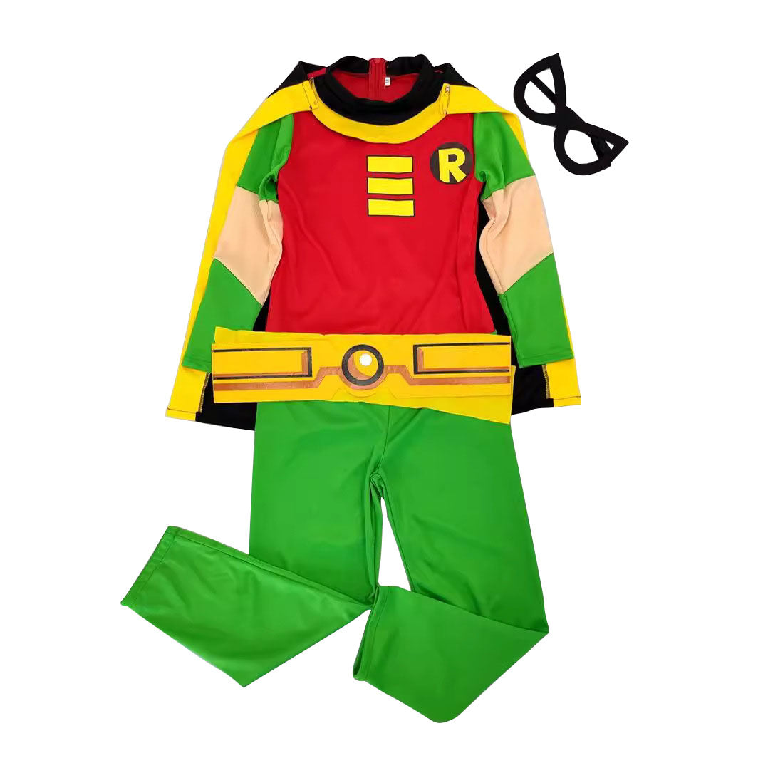 Disfraz de cosplay de Robin de los Jóvenes Titanes DC para Halloween para niños