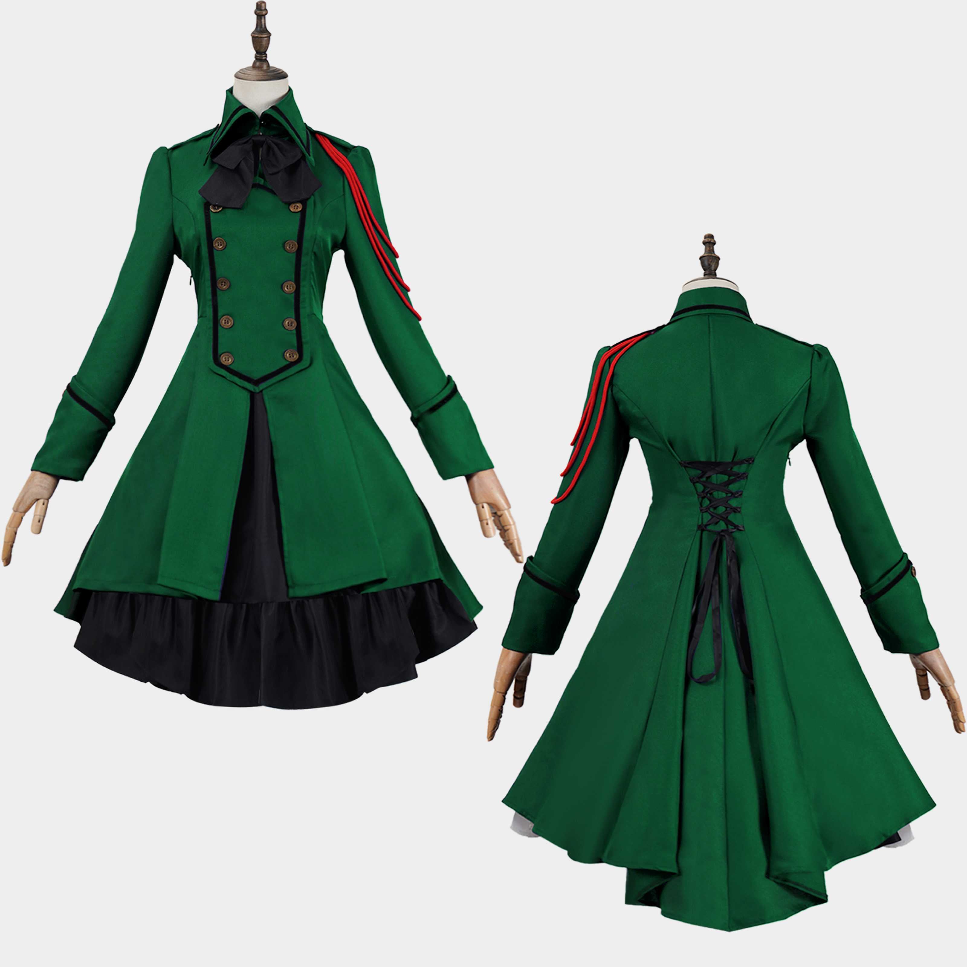 Vestido gótico medieval y renacentista cos Retro falda de cosplay punk con lazo y volantes