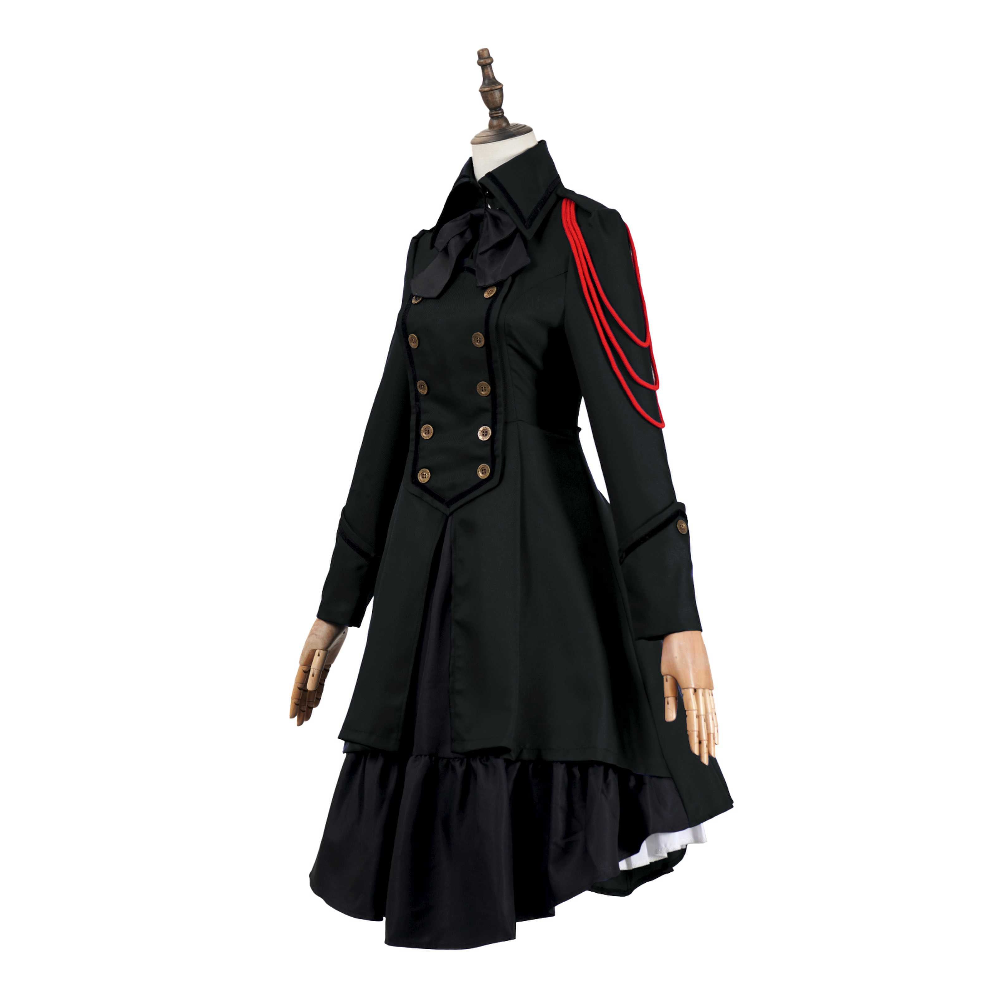 Vestido gótico medieval y renacentista cos Retro falda de cosplay punk con lazo y volantes
