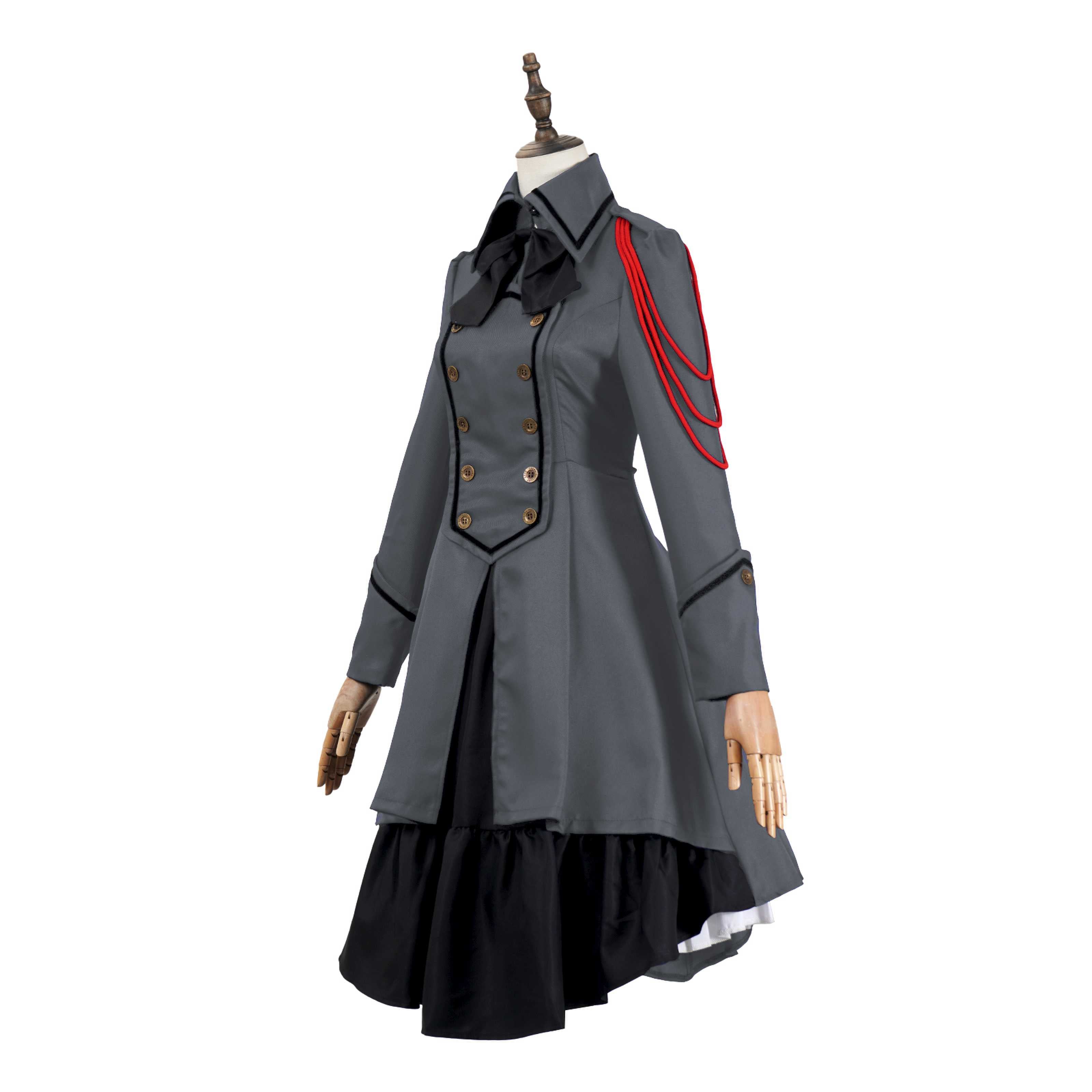 Vestido gótico medieval y renacentista cos Retro falda de cosplay punk con lazo y volantes