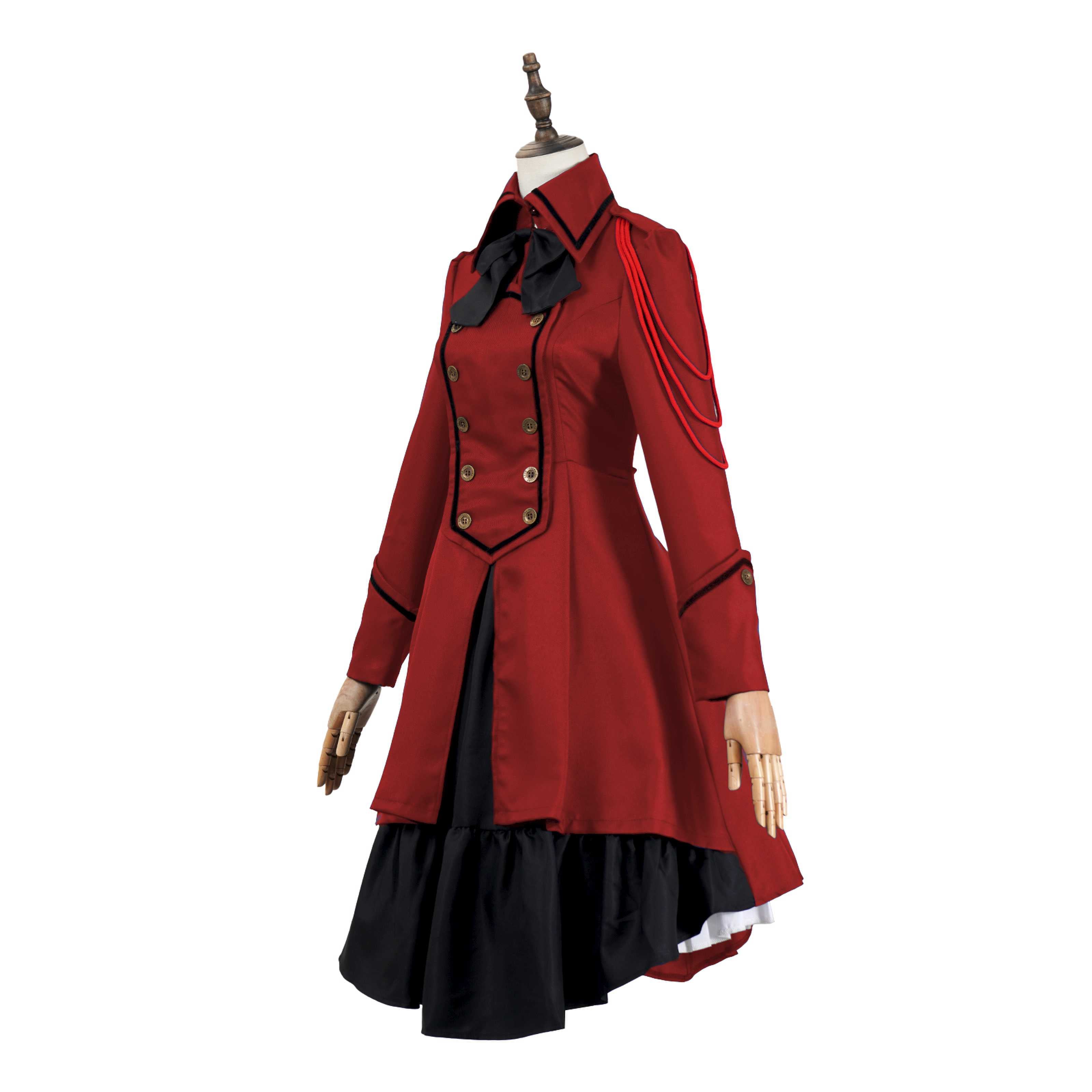Vestido gótico medieval y renacentista cos Retro falda de cosplay punk con lazo y volantes