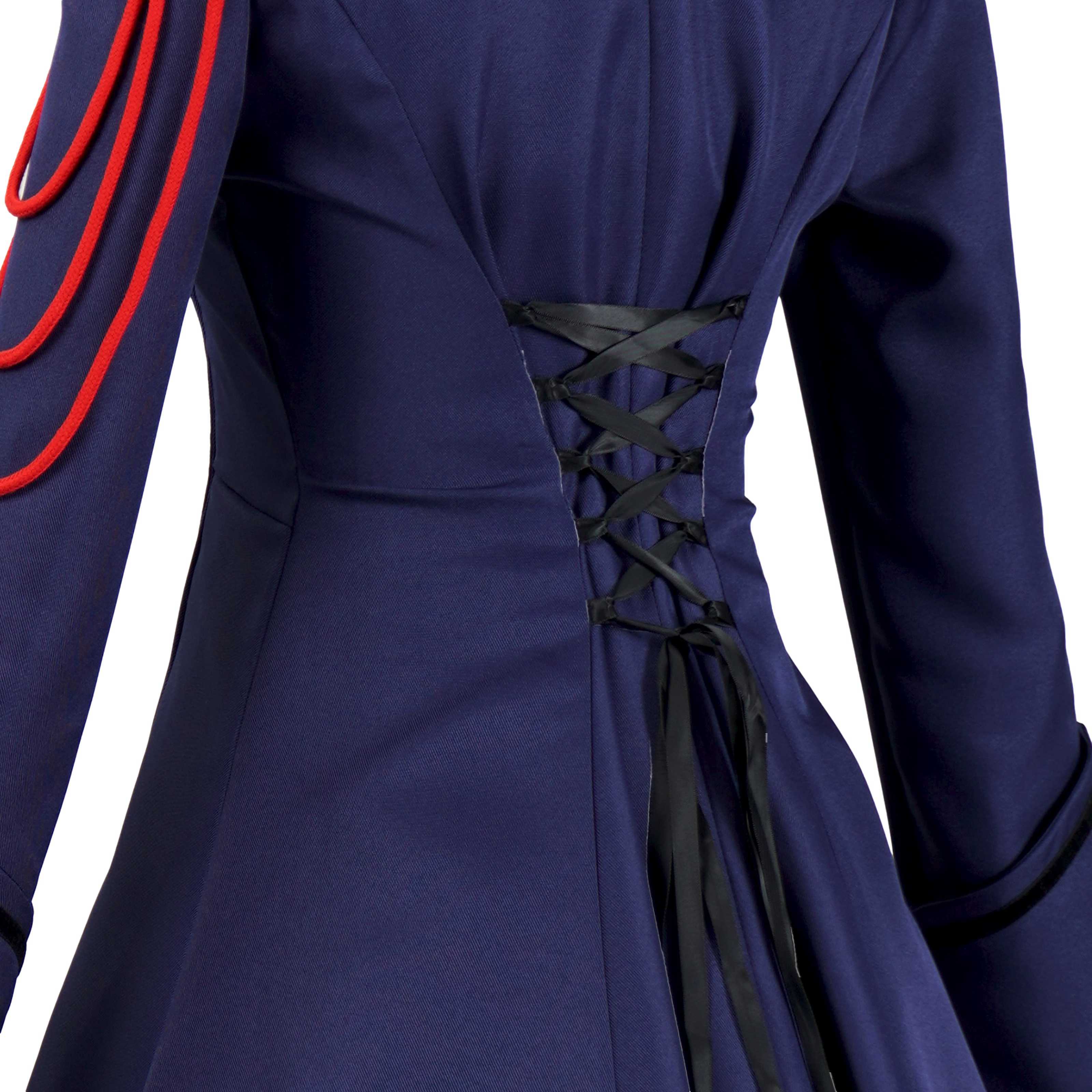 Vestido gótico medieval y renacentista cos Retro falda de cosplay punk con lazo y volantes