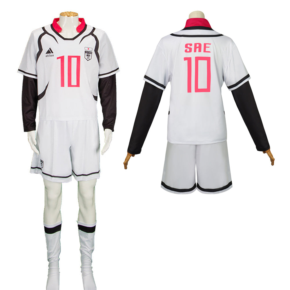 Disfraz de cosplay de Sae Itoshi de Blue Lock, conjunto de uniforme de fútbol anime