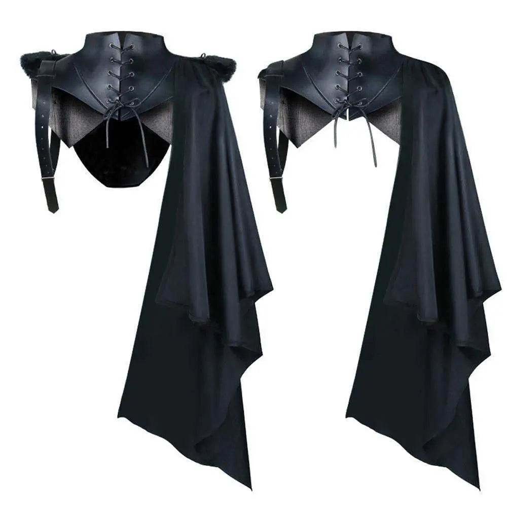 Death Cape Halloween Party Devil Cosplay Costume Vampire Cloak Midcentury Vintage Tippet for Men - Ecosfun