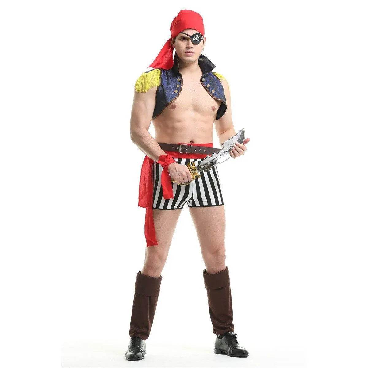 Stag Do Party Fancy Dress Costume Pirate Captain Night Club For Men - Ecosfun