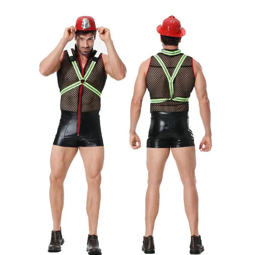 Stag Do Party Fancy Dress Firemen Costume Outfit for Men Clubwear Party - Ecosfun