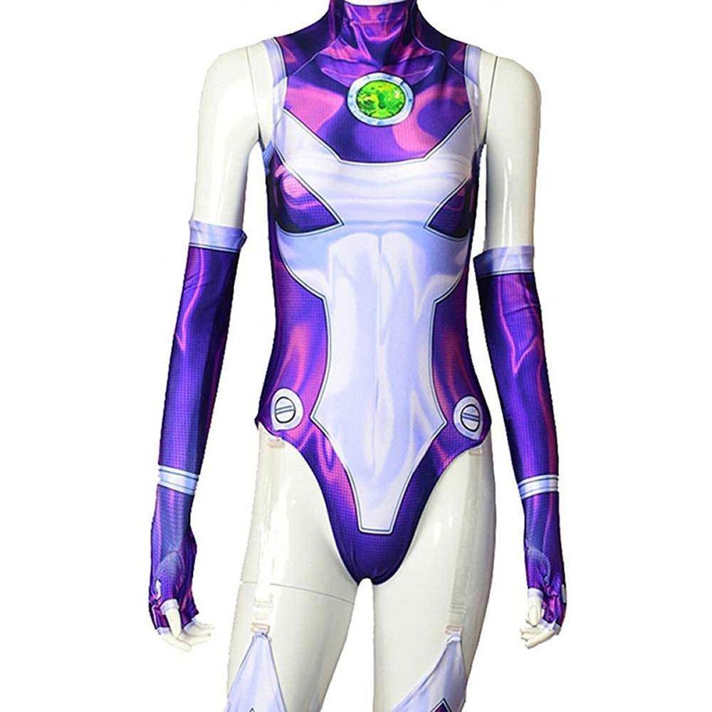 Starfire Jumpsuit Zentai Cosplay Costume Halloween Carnival Suit For Adults - Ecosfun