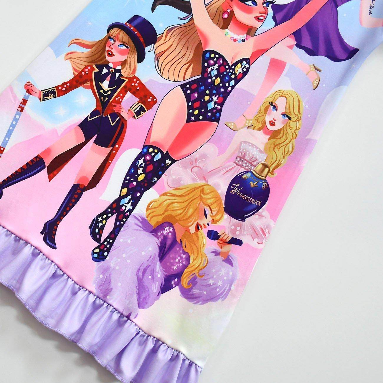 Taylor Swift Flying Sleeve Dress Cosplay Costumes Printing Kids - Ecosfun