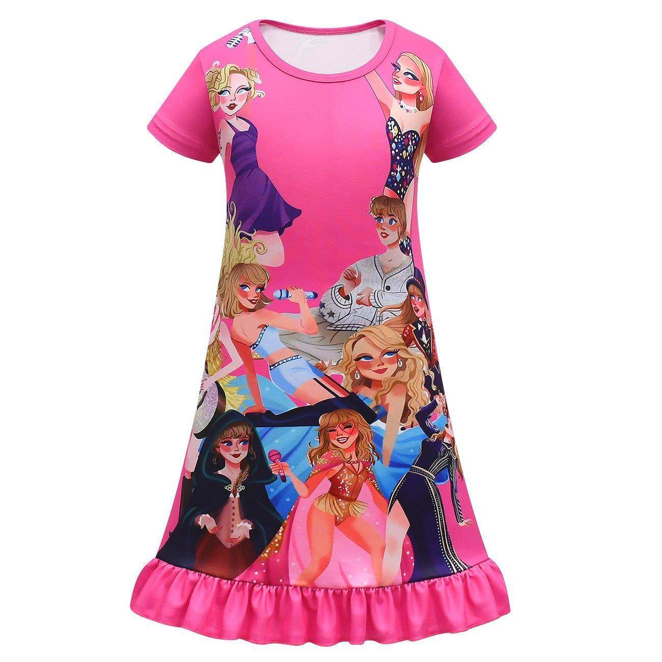 Taylor Swift Pajama Dress Cosplay Costumes Printing Kids - Ecosfun
