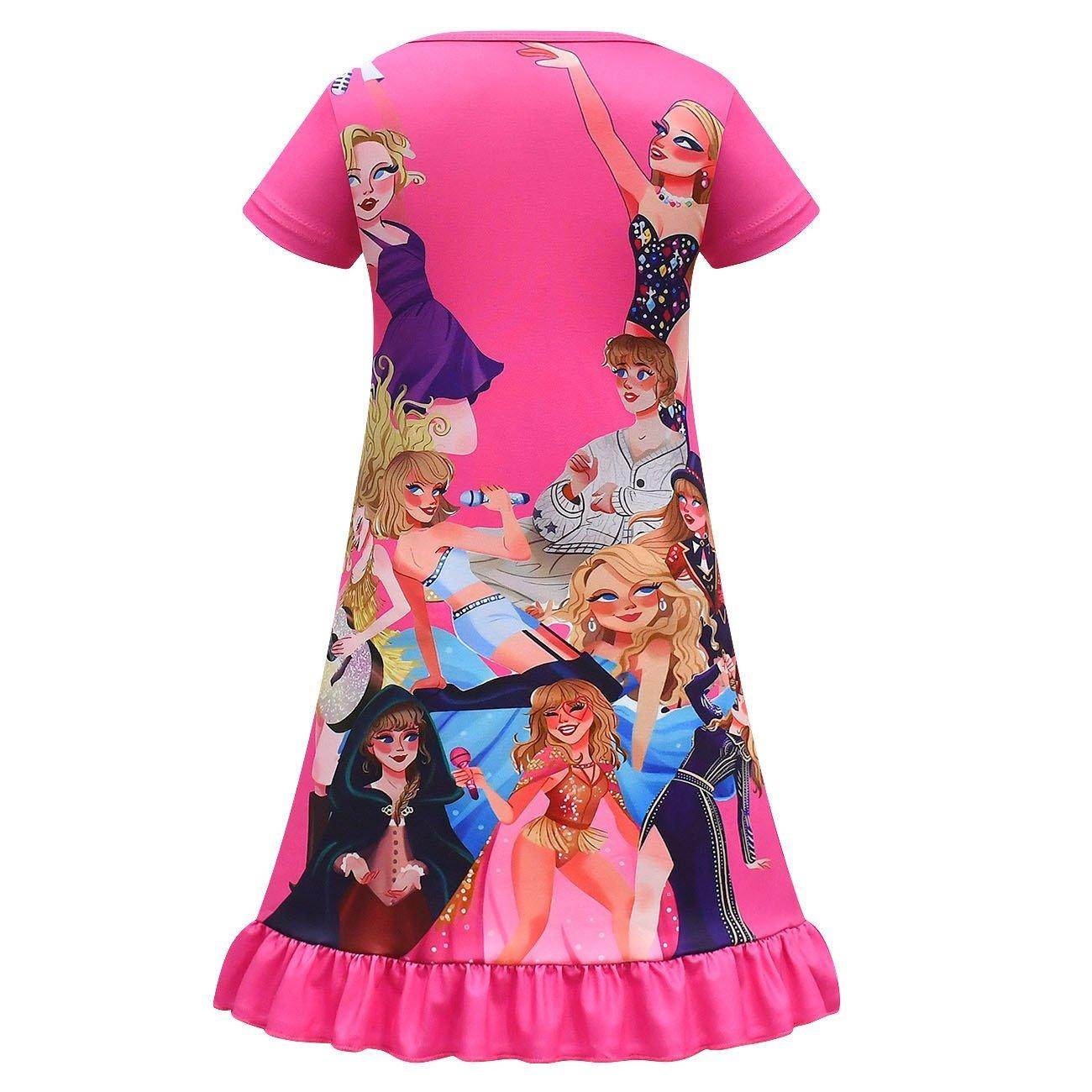 Taylor Swift Pajama Dress Cosplay Costumes Printing Kids - Ecosfun