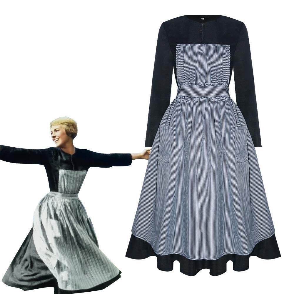 The Sound of Music Maria Cosplay Carnival Party Stage Performance Costumes - Ecosfun