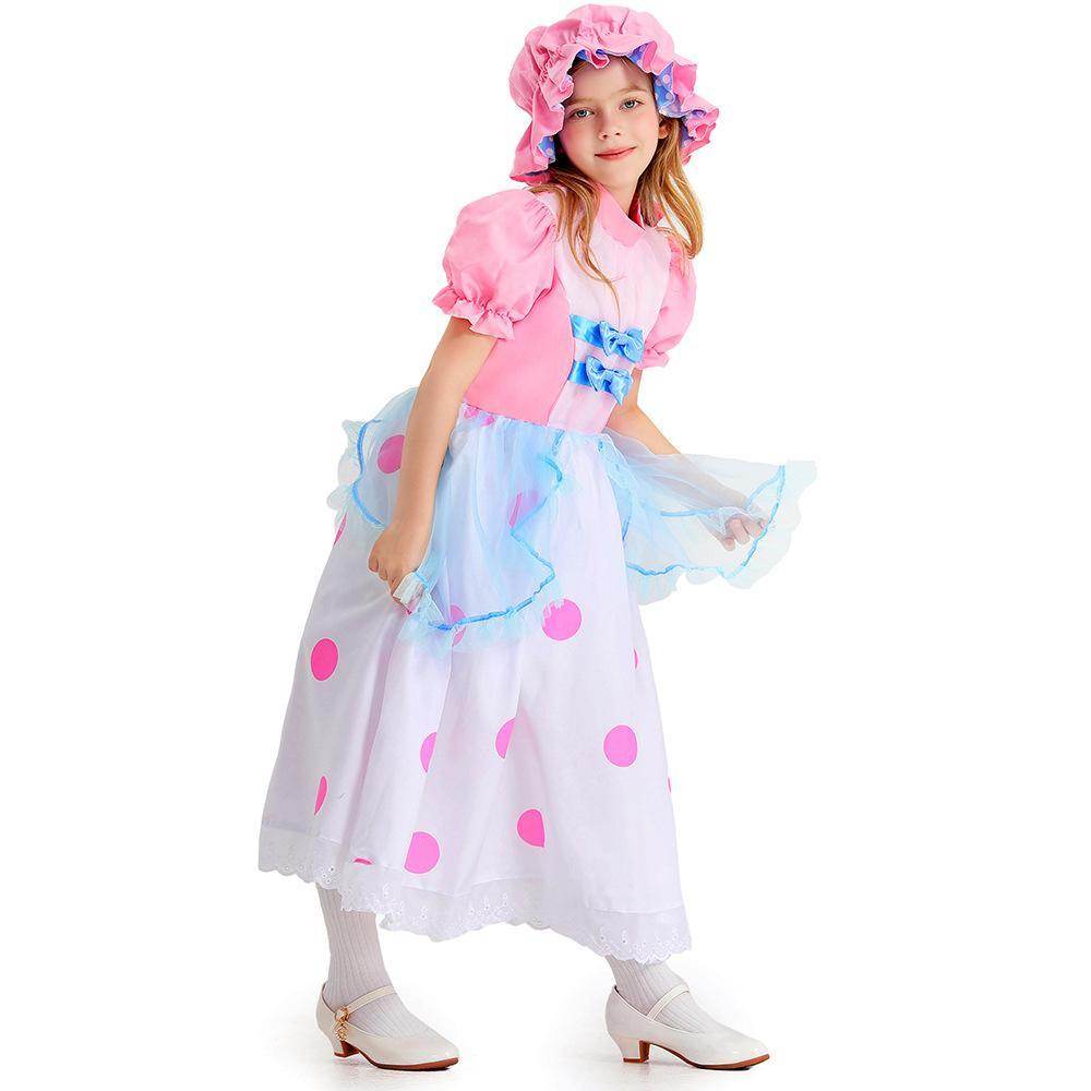 Toy Story 4 Little Bo Peep Costume Cosplay Dress Halloween For Kids - Ecosfun