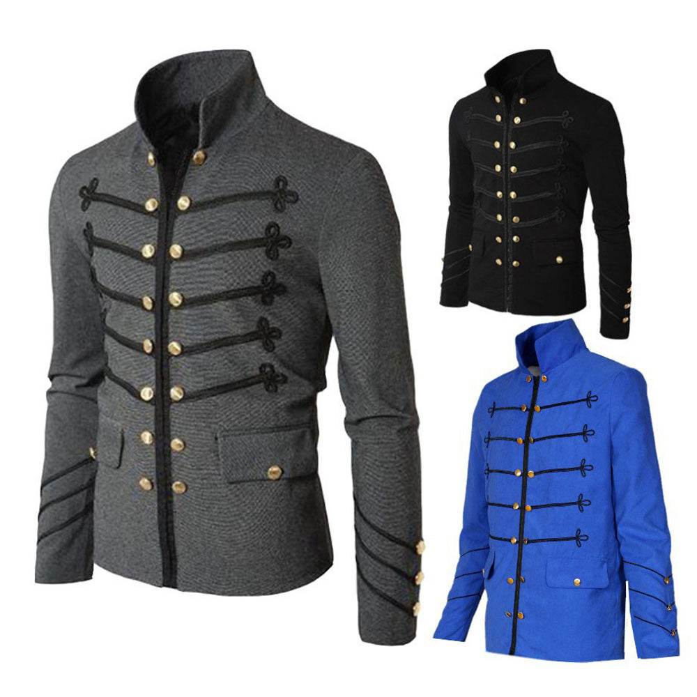 Chaqueta de botones bordada vintage medieval para hombre Conjuntos Carnaval