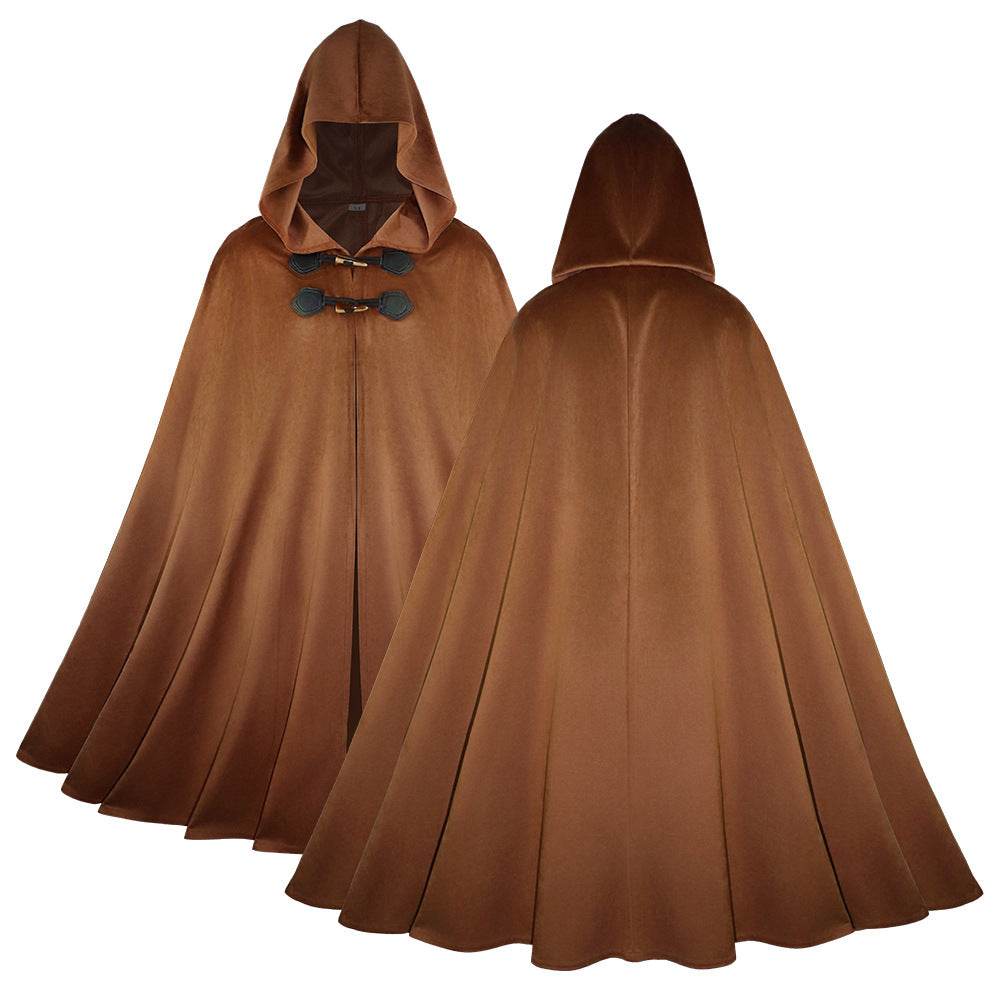 Medieval Suede Cape Halloween Retro Cloak Battle Warrior Role Play Cosplay Costume - Ecosfun