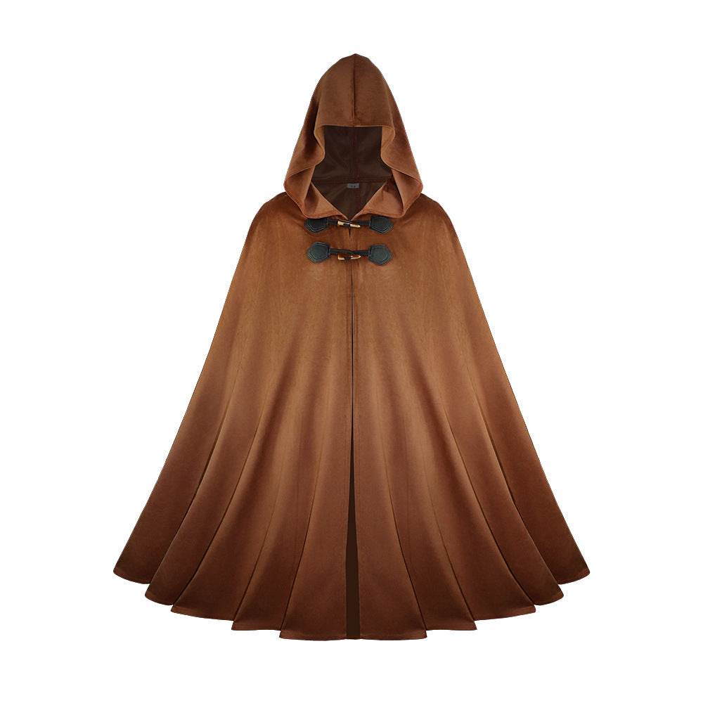 Medieval Suede Cape Halloween Retro Cloak Battle Warrior Role Play Cosplay Costume - Ecosfun