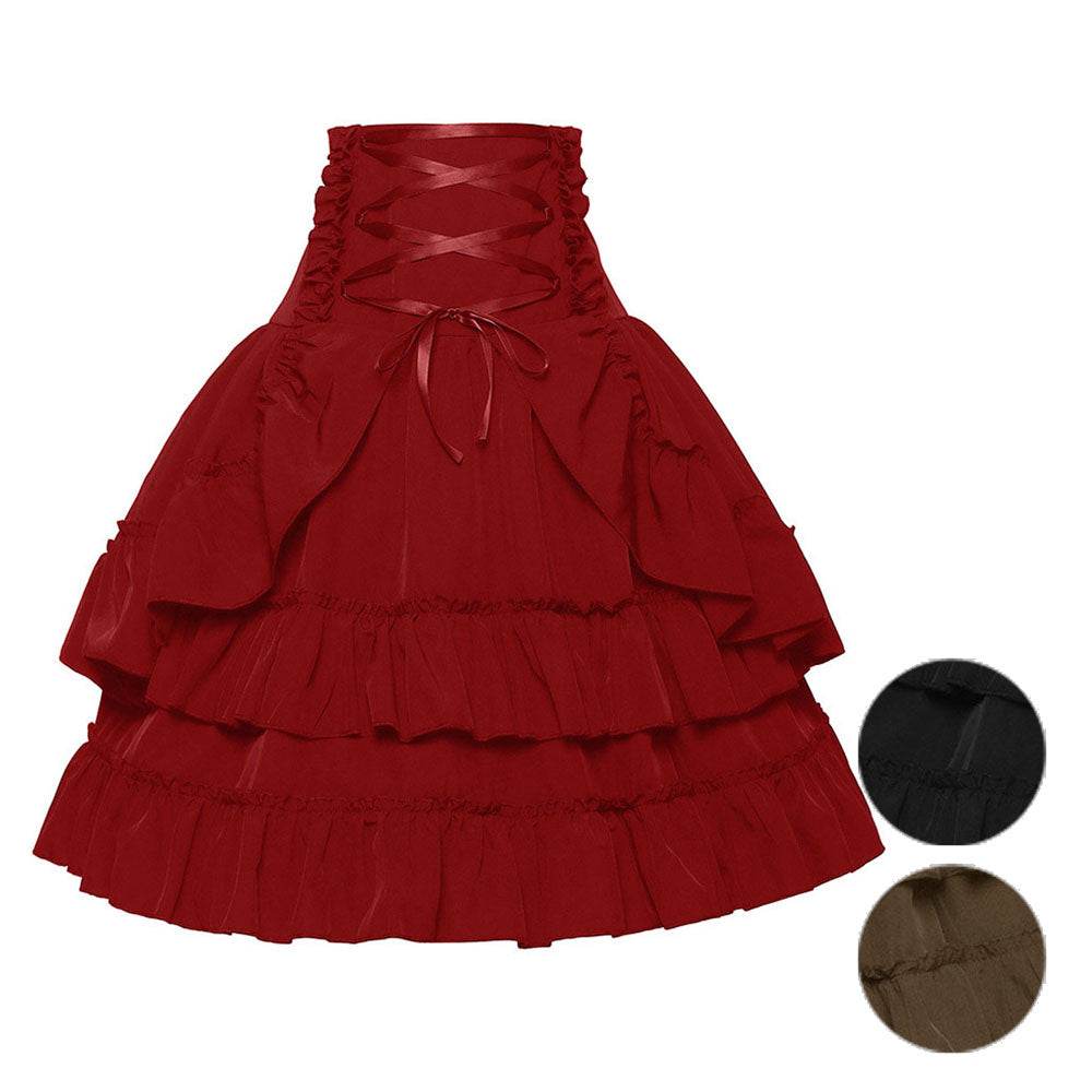 Vestido de falda de baile de cintura para mujer estilo palacio retro medieval
