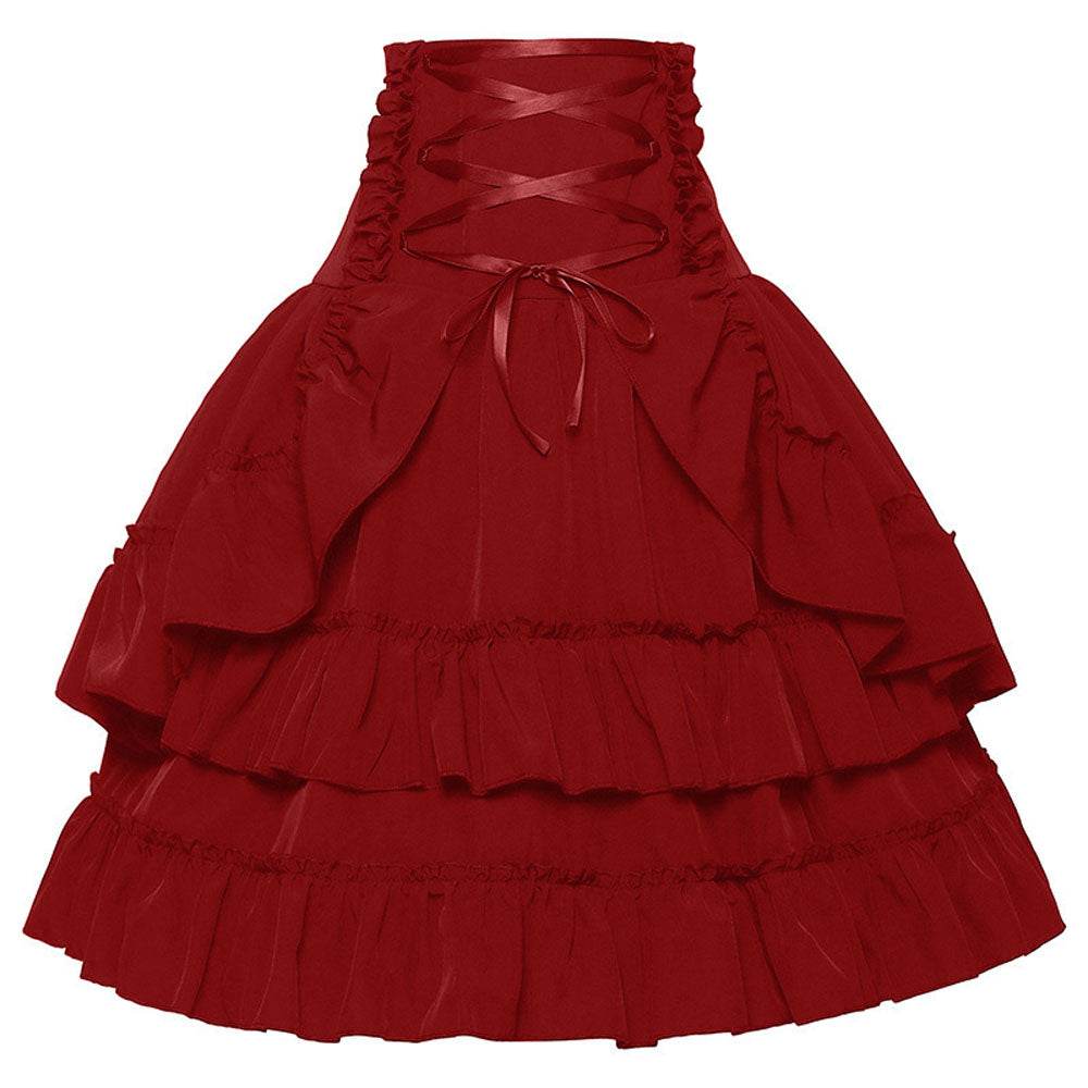 Vestido de falda de baile de cintura para mujer estilo palacio retro medieval
