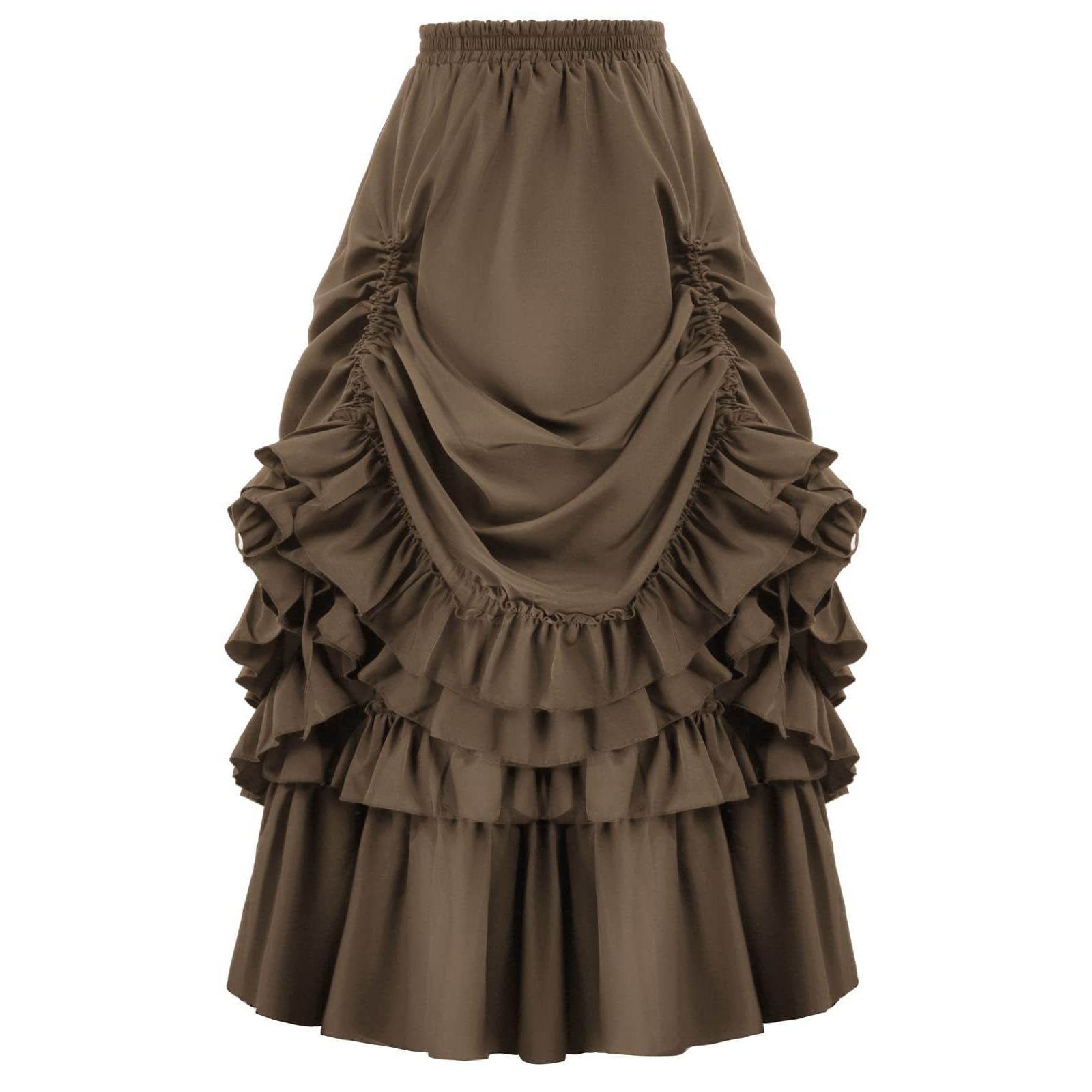 Falda de baile de cintura para mujer estilo retro medieval
