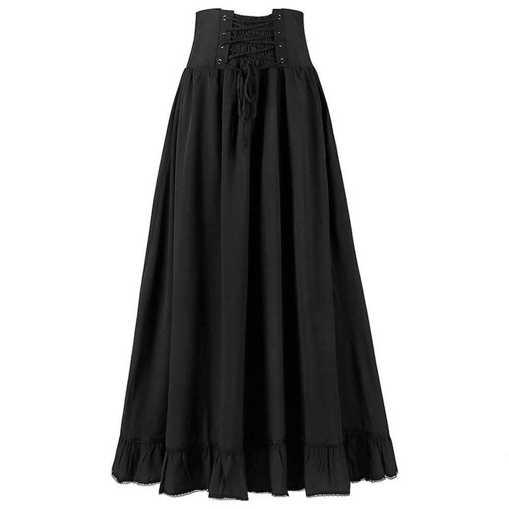 Falda de baile de cintura estilo retro medieval para mujer
