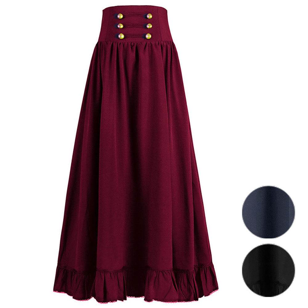 Falda de baile de cintura estilo retro medieval para mujer