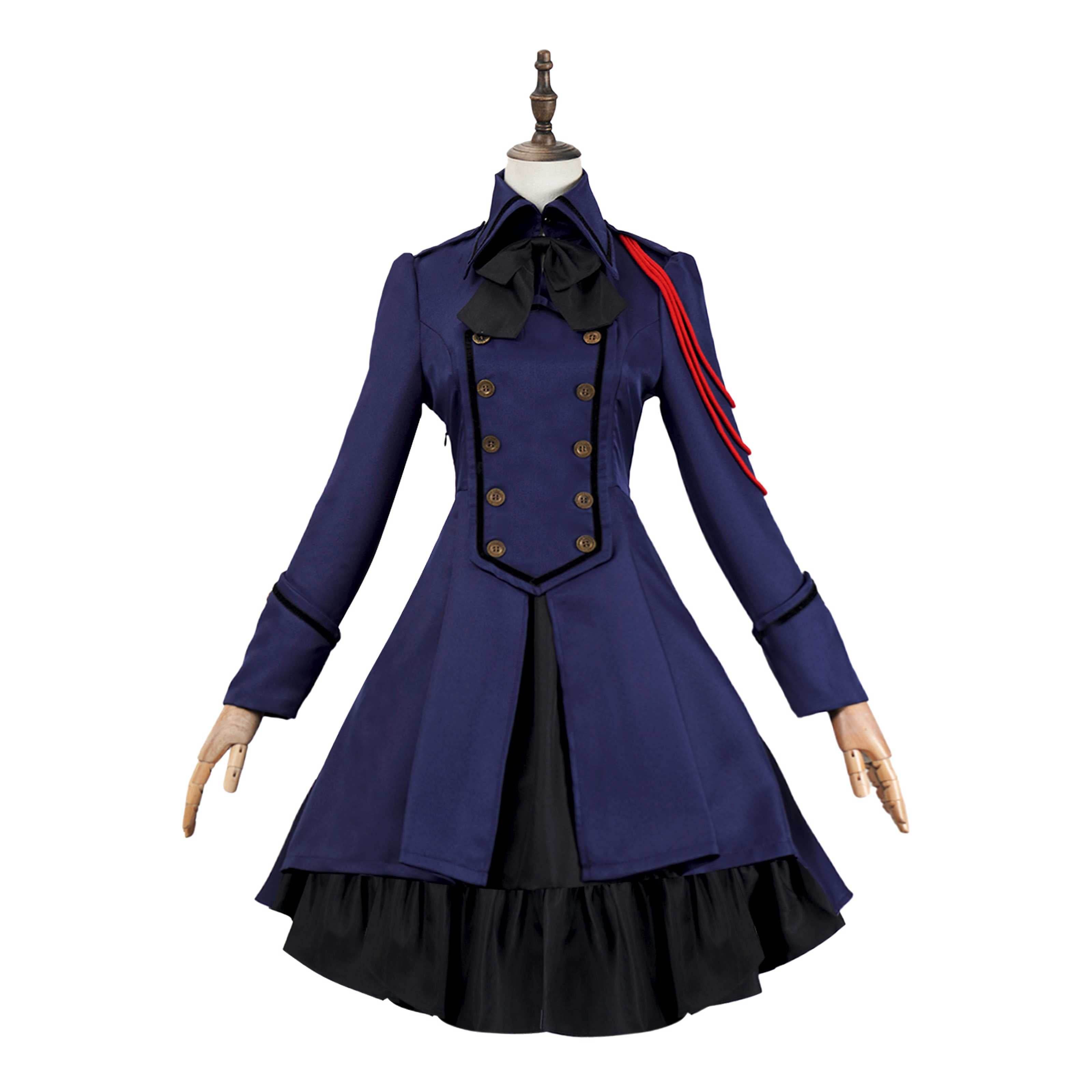 Vestido gótico medieval y renacentista cos Retro falda de cosplay punk con lazo y volantes