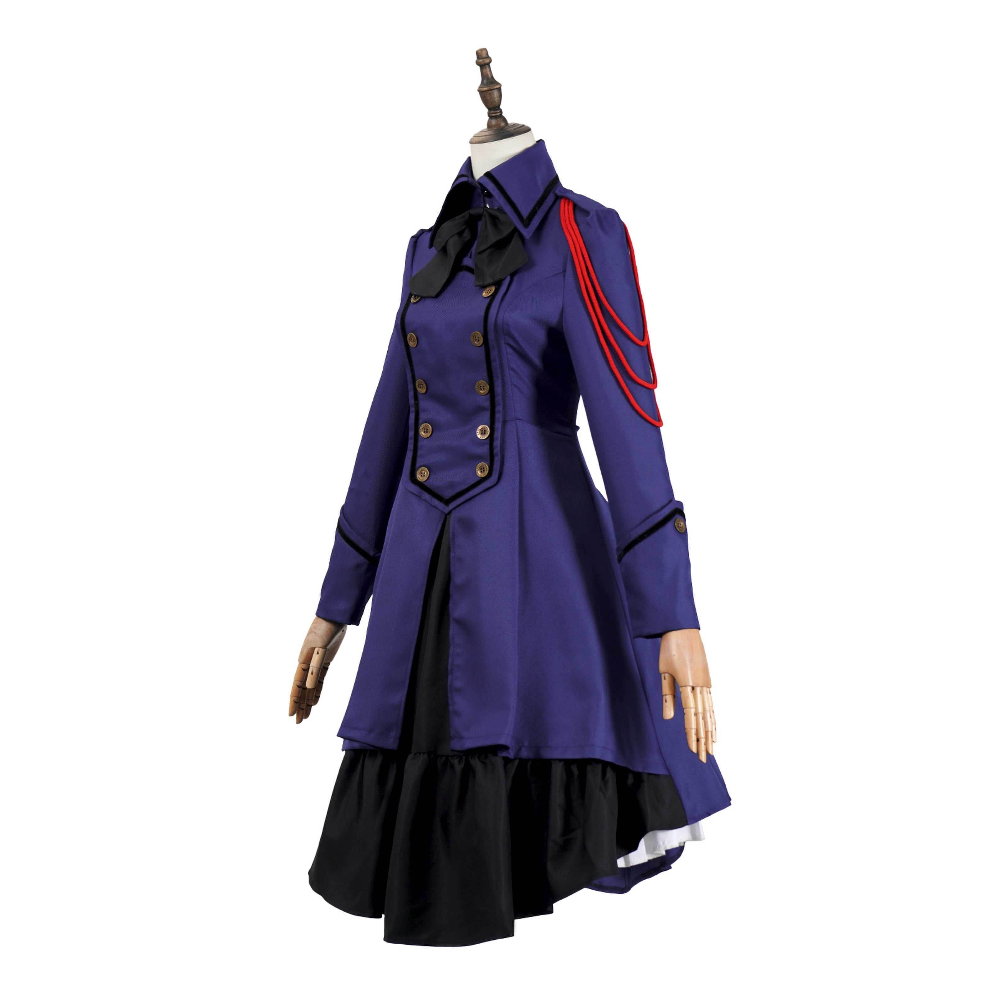 Vestido gótico medieval y renacentista cos Retro falda de cosplay punk con lazo y volantes