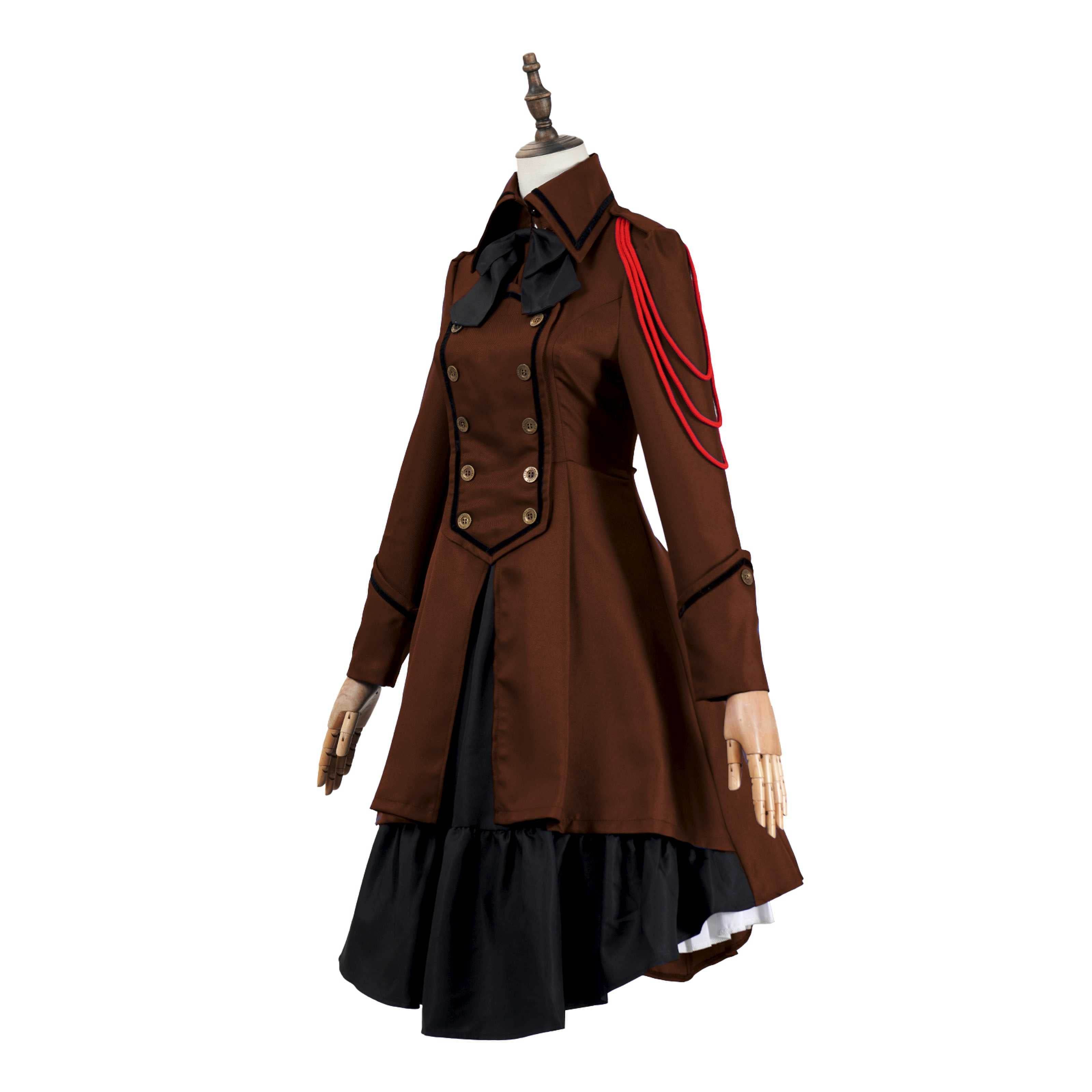 Vestido gótico medieval y renacentista cos Retro falda de cosplay punk con lazo y volantes