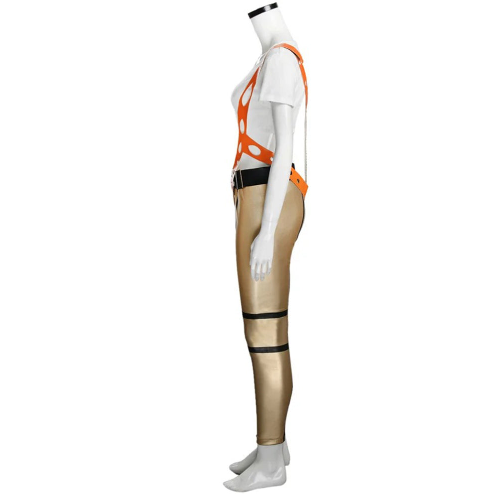 El Quinto Elemento Disfraz de Cosplay de Leeloo Mono Delgado Pantalones Camiseta Corta