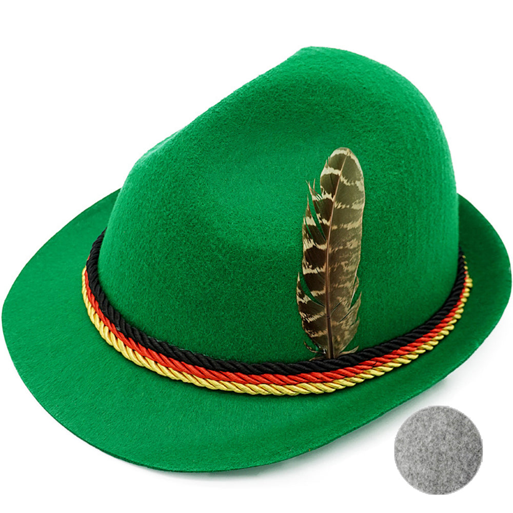 Munich beer German Alpine Panama Jazz Feather Hat Halloween