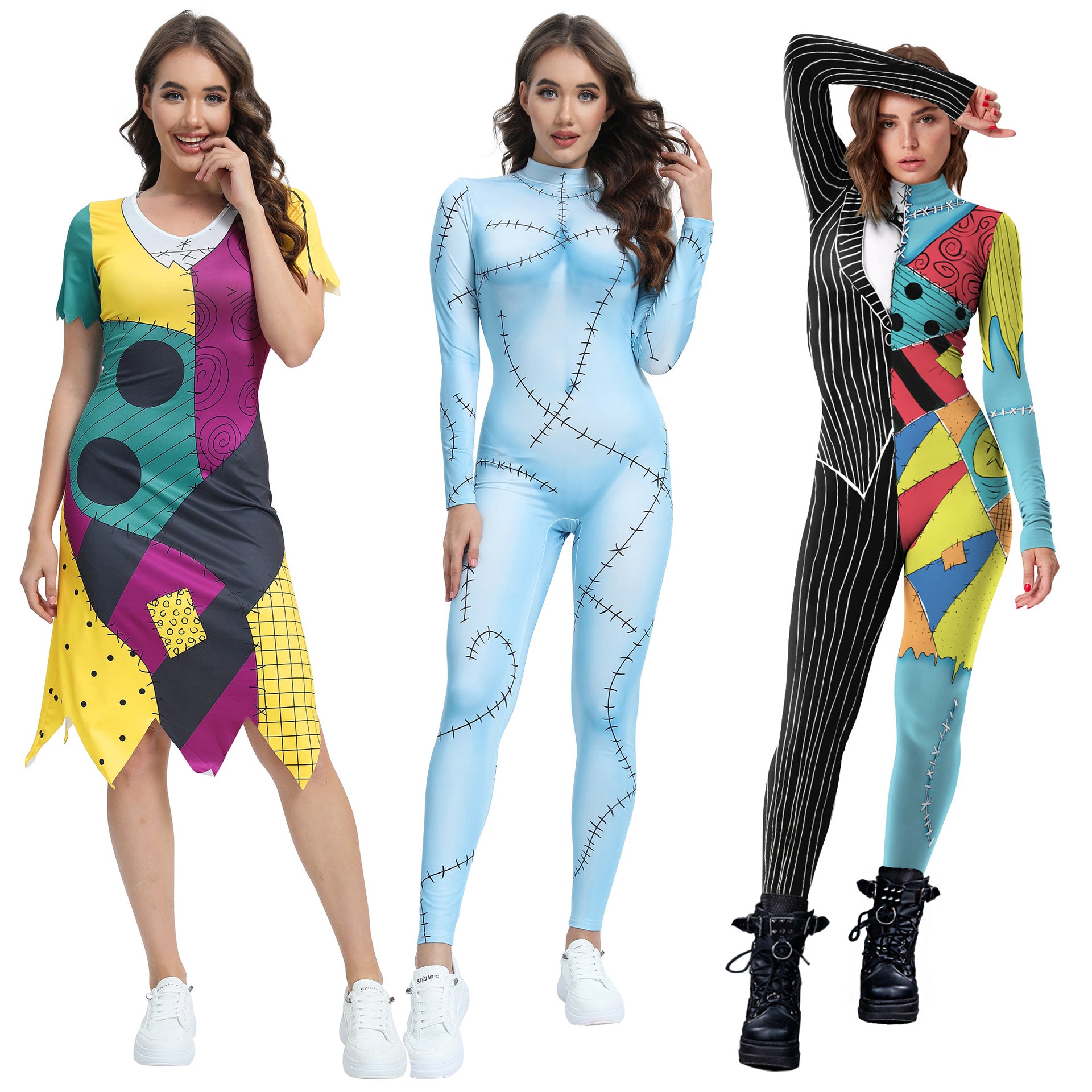 Disfraz de Halloween Pesadilla de Navidad cosplay Mono vestido de Sally