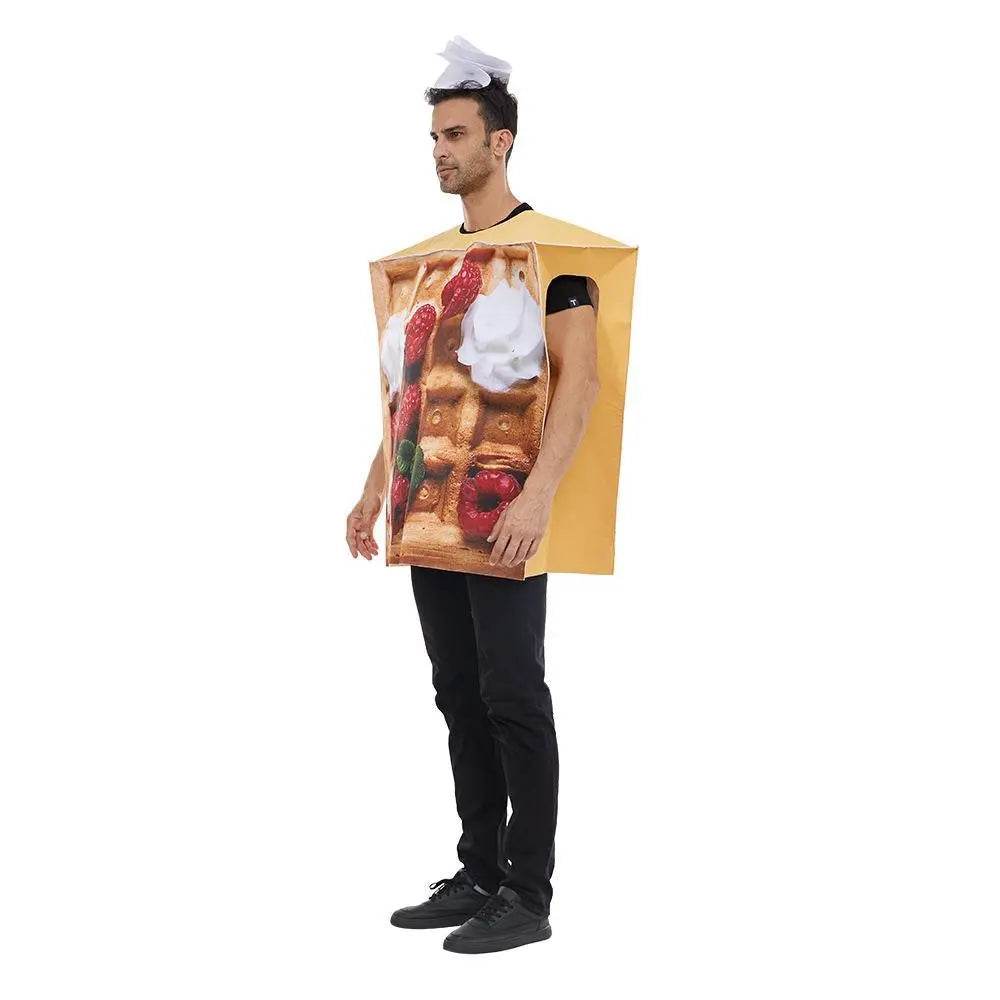 Funny Food Waffle Muffins Halloween Carnival Suit Cosplay Costume For Adults - Ecosfun